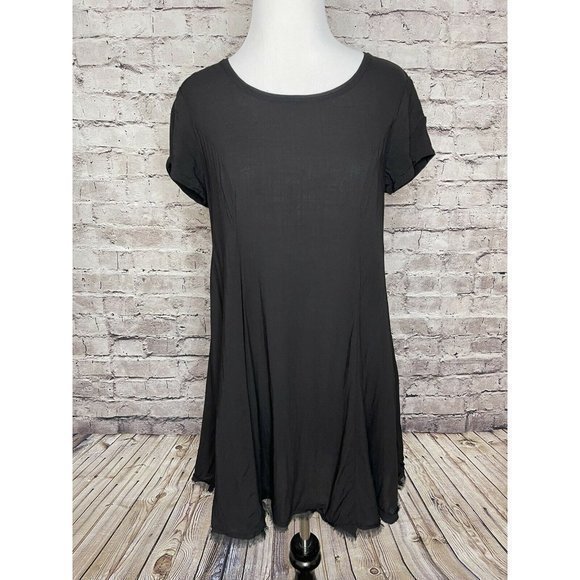 Silence +‎ Noise Solid Black Mini Dress - Picture 2 of 12